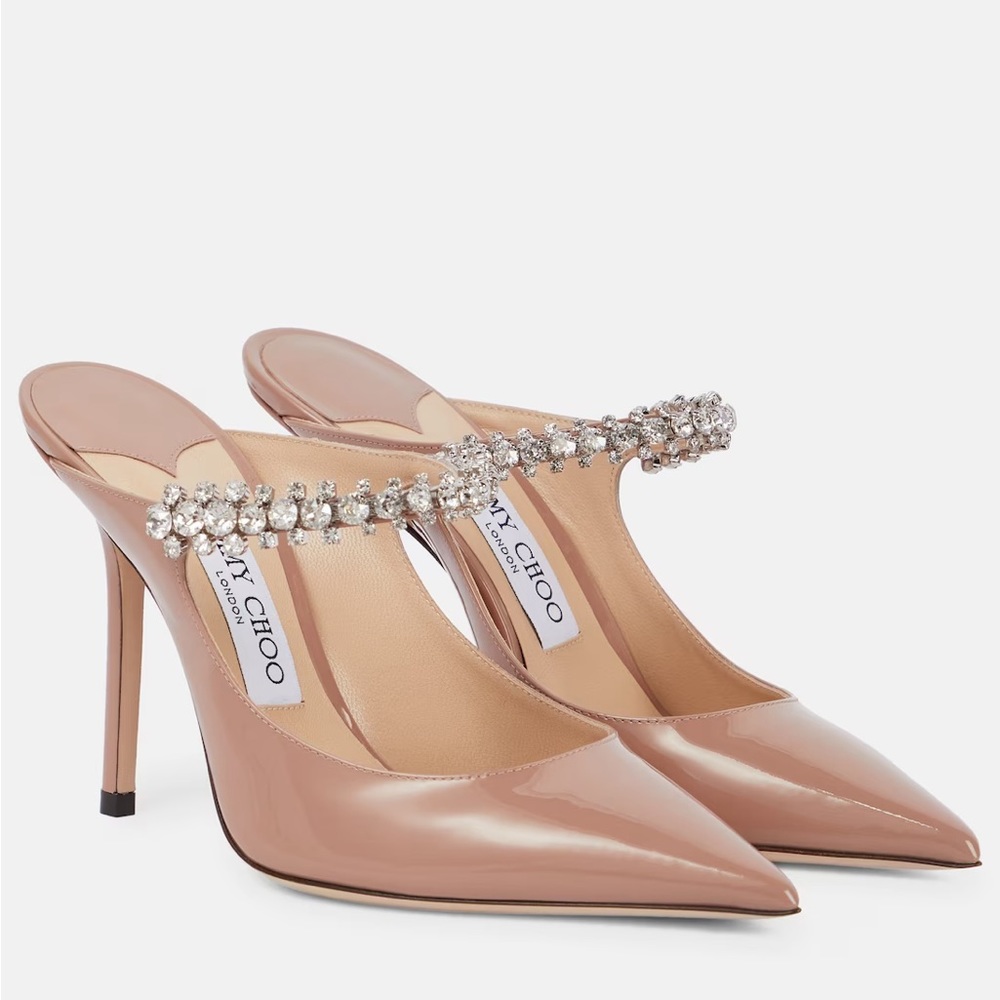 Jimmy Choo Bing 100 nude heels/mules, size 6.5 (EU 36.5)